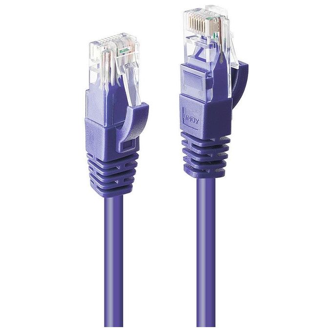 Lindy Cavo di Rete 3mt Cat6 U-UTP Viola