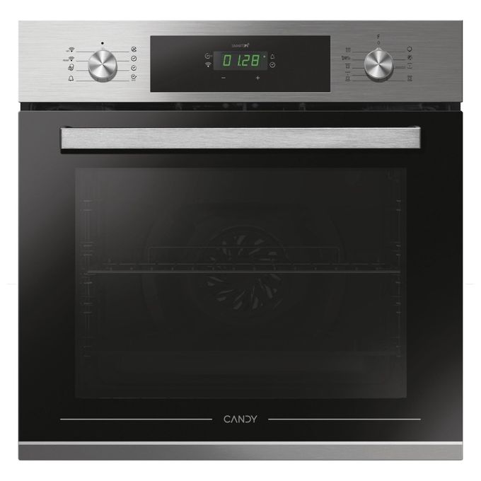 Candy FCT686X WIFI Forno Elettrico Ventilato a Incasso Capacita' 70 Litri Classe energetica A 9 funzioni Preco' Touch Fan assisted Acquactiva Castelletto Wifi 60 cm Inox