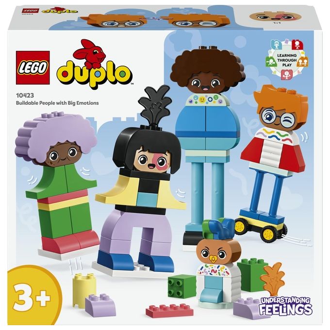 LEGO DUPLO 10423 Persone da Costruire con Grandi Emozioni, Gioco per Bambini 3+ Anni in su con 71 mattoncini e 5 Personaggi