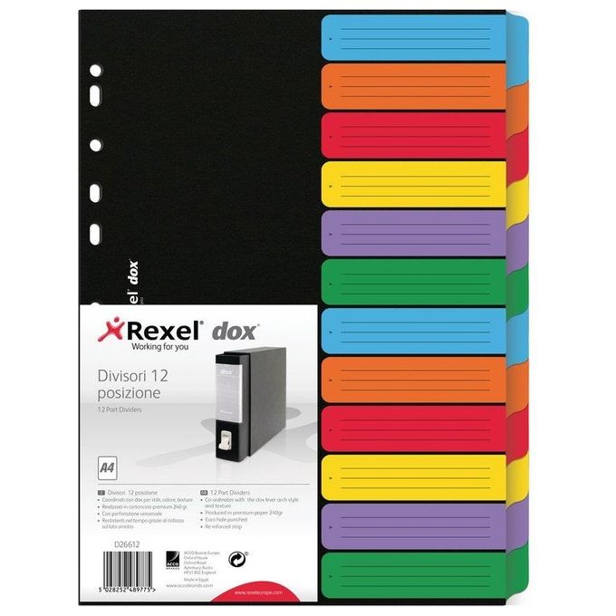 Rexel dox Divisori dox 12 Posizioni