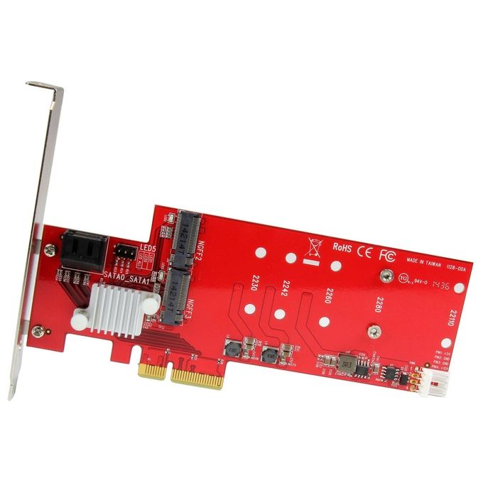 StarTech.com Scheda PCI Express Controller 2x M.2 NGFF Ssd RAID con 2 Porte Sata III PCIe