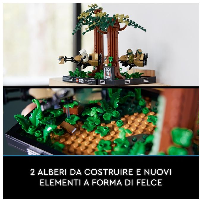 LEGO Star Wars 75353 Diorama Inseguimento con lo Speeder su Endor con Luke Skywalker e Principessa Leia, Il Ritorno dello Jedi