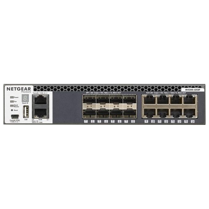 NETGEAR ProSAFE M4300-8X8F Switch L3 gestito 8 x 10-100-1000-10000 + 8 x 10 Gigabit SFP+ montabile su rack