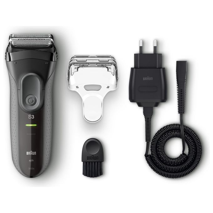 Braun 3000 Rasoio Ricaricabile e a Rete - 3 lamelle - Lavabile - Autonomia 45 min - Tempo di ricarica 60 Min