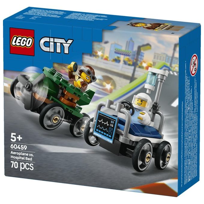 Lego Gioco Veicoli da Corsa Aereo Letto d'Ospedale Modello 60459 City