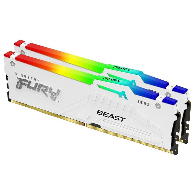 Kingston FURY Beast Bianco RGB EXPO 32GB 6000MT-s DDR5 CL30 DIMM Memoria Gaming per Computer Fissi Kit da 2 - KF560C30BWEAK2-32