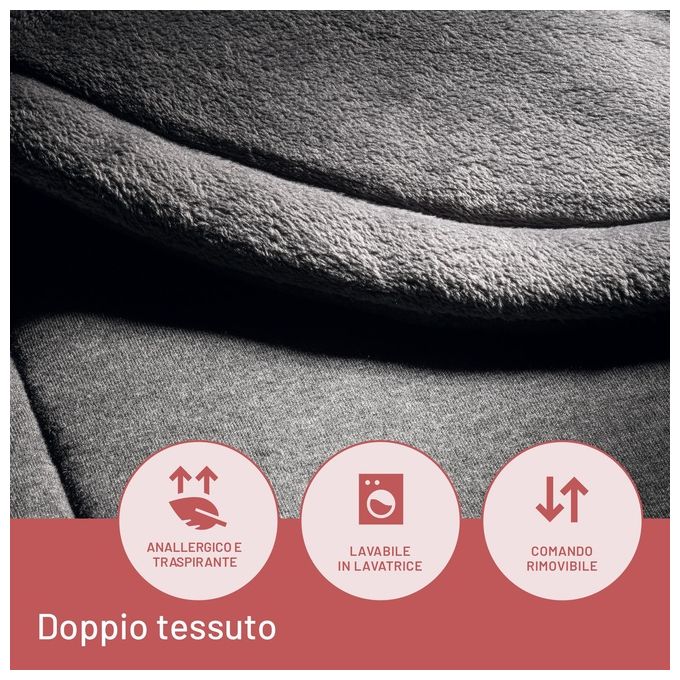 Imetec Intellisense Cervical Termoforo per Cervicale e Spalle Cuscino Termico 47x52cm Tessuto Anallergico 5 Temperature Lavabile In Lavatrice