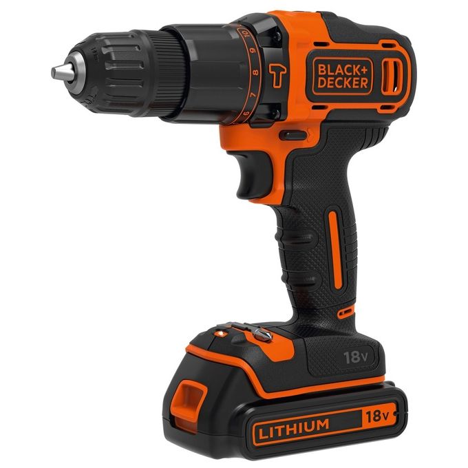 Black+Decker Trapano-Avvitatore a Percussione 18V Litio 1.5Ah in Valigetta