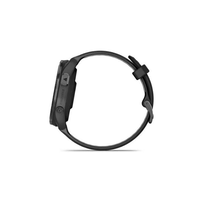 Garmin Forerunner 965 1.4'' Amoled GPS Sport Salute Notifiche Lunetta in titanio DLC grigio carbonio con cassa nera e cinturino in silicone nero-grigio polvere