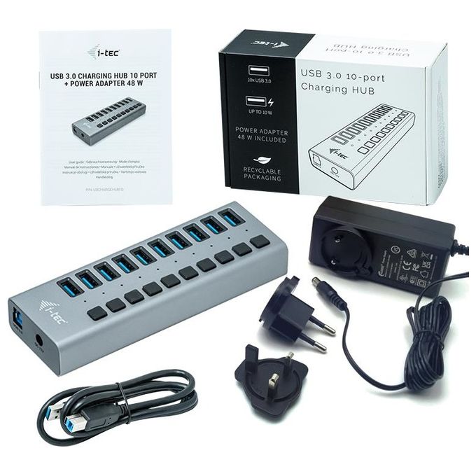 I-Tec U3CHARGEHUB10 Usb 3.0 Hub 10 Port 48W