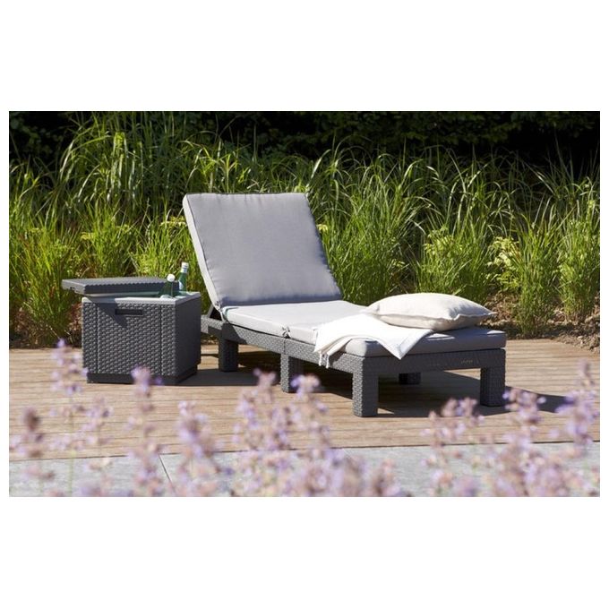 Keter Sdraio Lettino Prendisole Daytona Sunlounger Con Cuscino Grafite