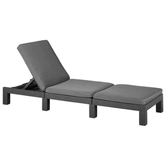 Keter Sdraio Lettino Prendisole Daytona Sunlounger Con Cuscino Grafite