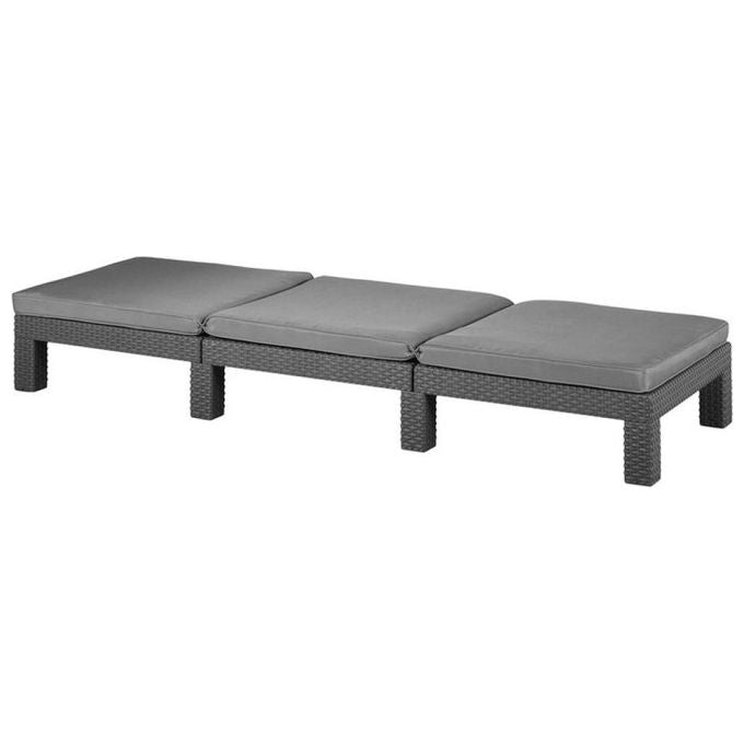 Keter Sdraio Lettino Prendisole Daytona Sunlounger Con Cuscino Grafite