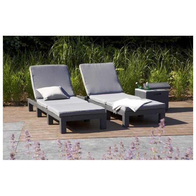 Keter Sdraio Lettino Prendisole Daytona Sunlounger Con Cuscino Grafite