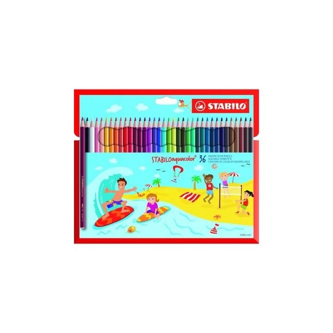 Matita colorata acquarellabile - STABILOaquacolor - Astuccio da 36 - Colori assortiti