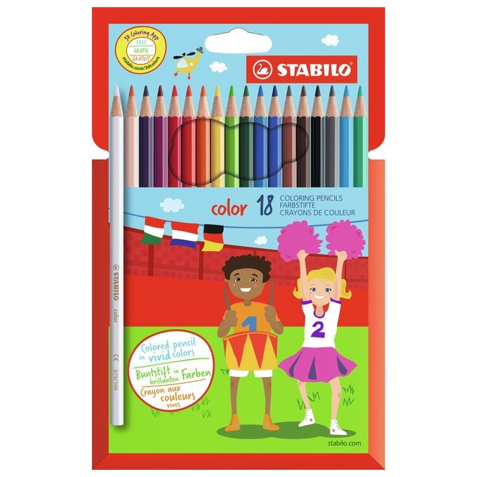 Matita colorata - STABILO color - Astuccio da 18 - Colori assortiti