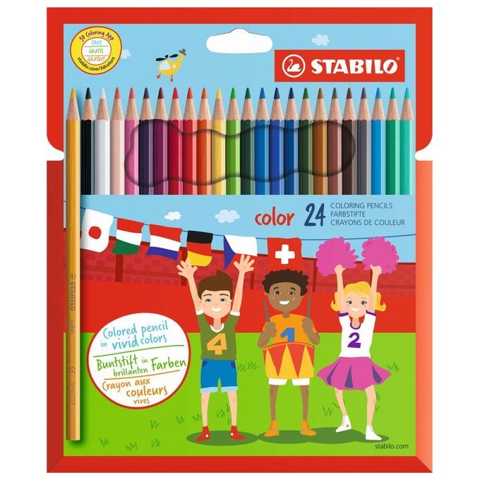 Matita colorata - STABILO color - Astuccio da 24 - Colori assortiti