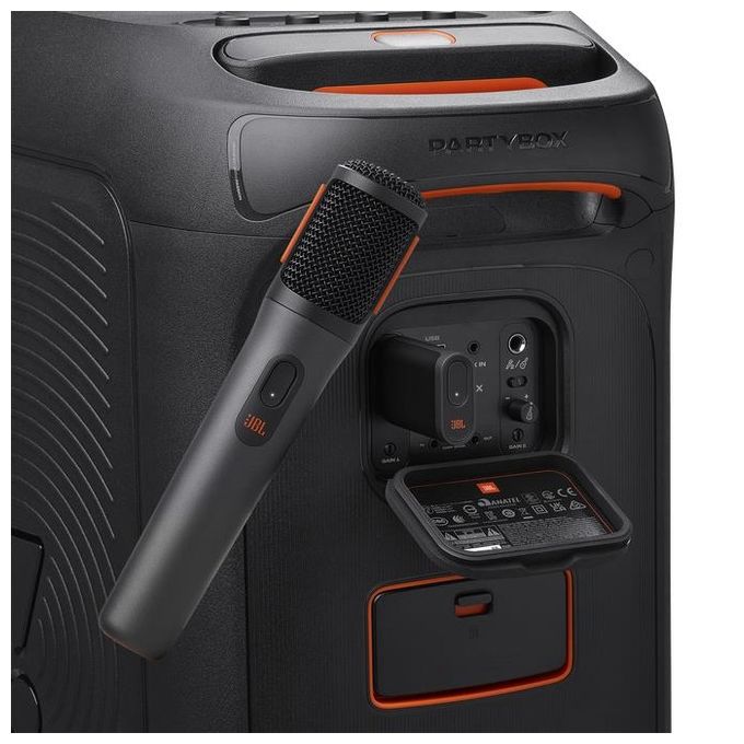JBL Wireless Microphone Set con 2 Microfoni Wireless e Ricevitore Wireless UHF a 2 Canali Ricaricabile Pattern Polare Cardioide Compatibili con Diffusori PartyBox Incluse Batterie AA Nero