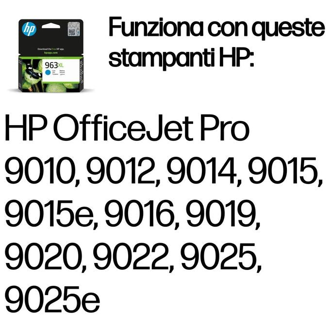 HP 963xl Cartuccia d'Inchiostro Originale Alta Capacita' Ciano