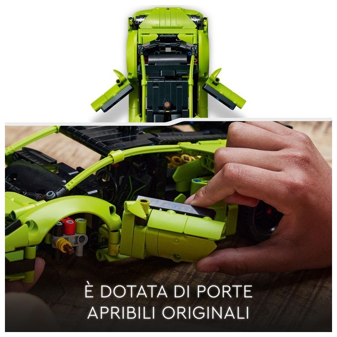 LEGO Technic 42161 Lamborghini Huracán Tecnica, Modellino di Auto da Costruire, Macchina Giocattolo per Bambini