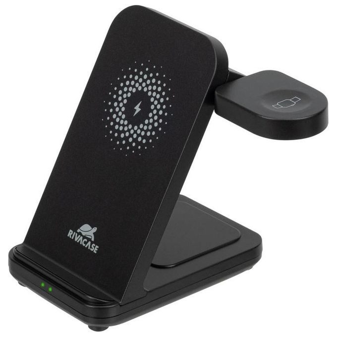 Rivacase VA4916 WH3 Caricatore Wireless 3 in 1 Ricarica 3 Dispositivi Contemporaneamente Certificato Qi 15W Nero