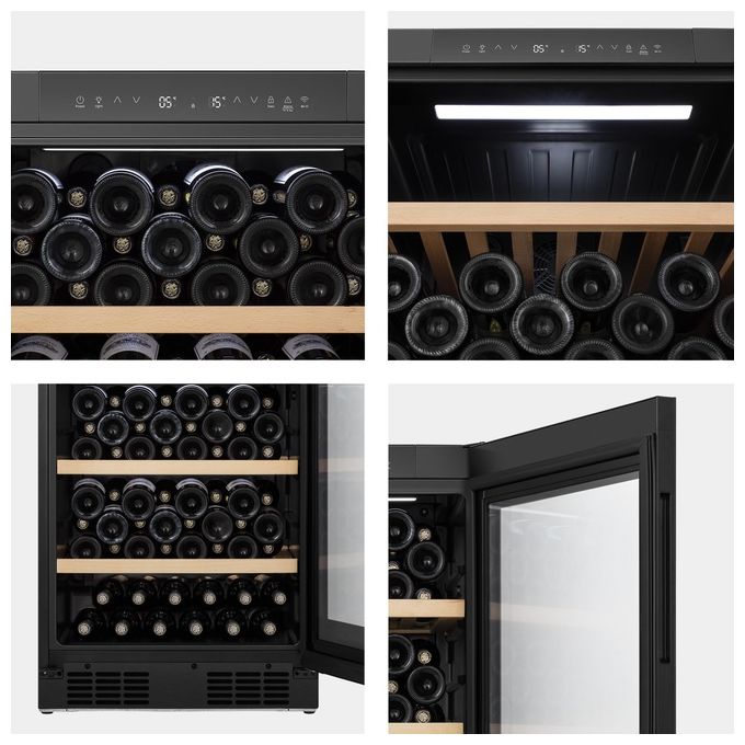 Hisense RW3N230GELF Cantinetta Vino 108 Bottiglie Classe F Temperatura 5 20 °C Ripiani in Legno colore Nero
