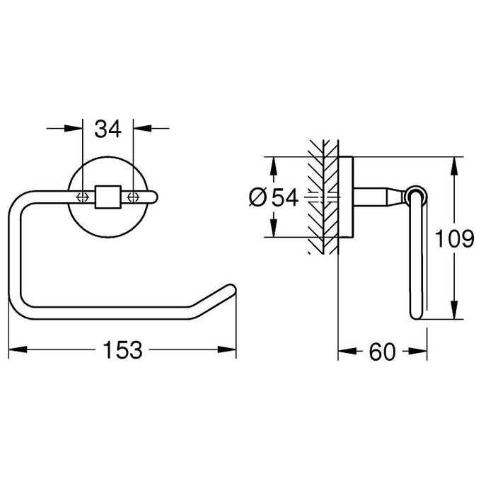 Grohe Porta Rotolo Wc da Parete Cosmopolitan Cromo Lucido