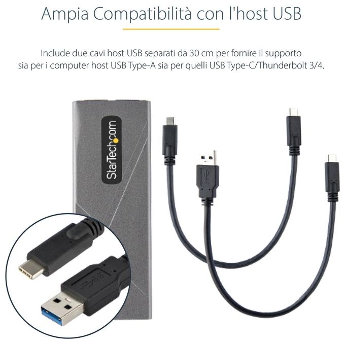 Startech.com Box Ssd M2 Nvme Adattatore Usb-C 10gbps a M.2 Nvme-Sata