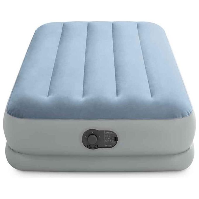 Intex 64157 Dura-Beam Mid-Rise Comfort Materasso Gonfiabile Singolo 99x191x36 cm Pompa USB Fiber-Tech 136 Kg colore Azzurro