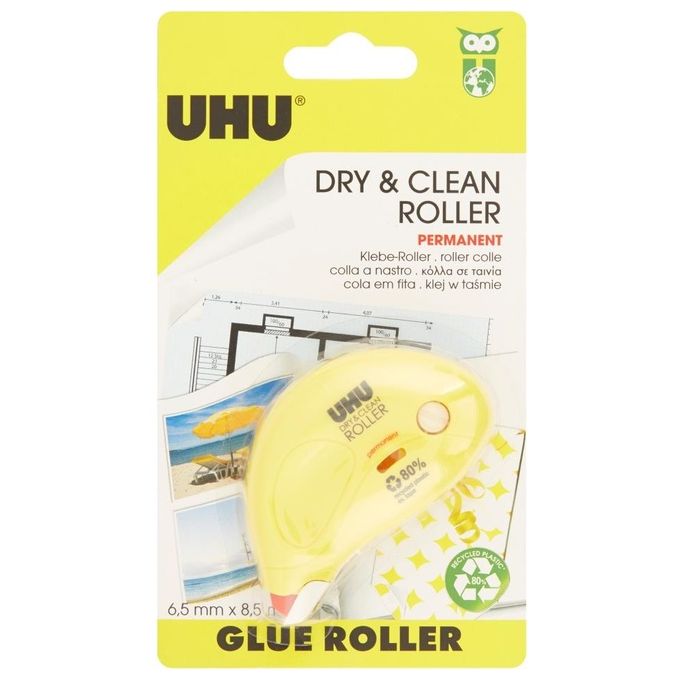Uhu Bostik D1672 Colla a Nastro Permanente Dry and Clean Roller 6,5mmx8,5mt