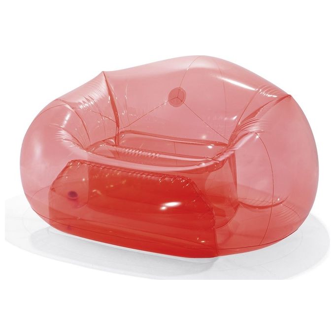 Intex 66501NP Poltrona Gonfiabile Beanless Bag Rosa Trasparente 137x127x74 cm
