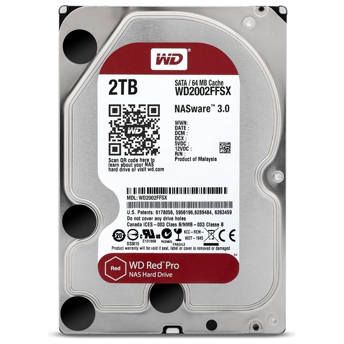 WD HDD Red Pro 2TB 3.5 SATA 6GB-s 64MB