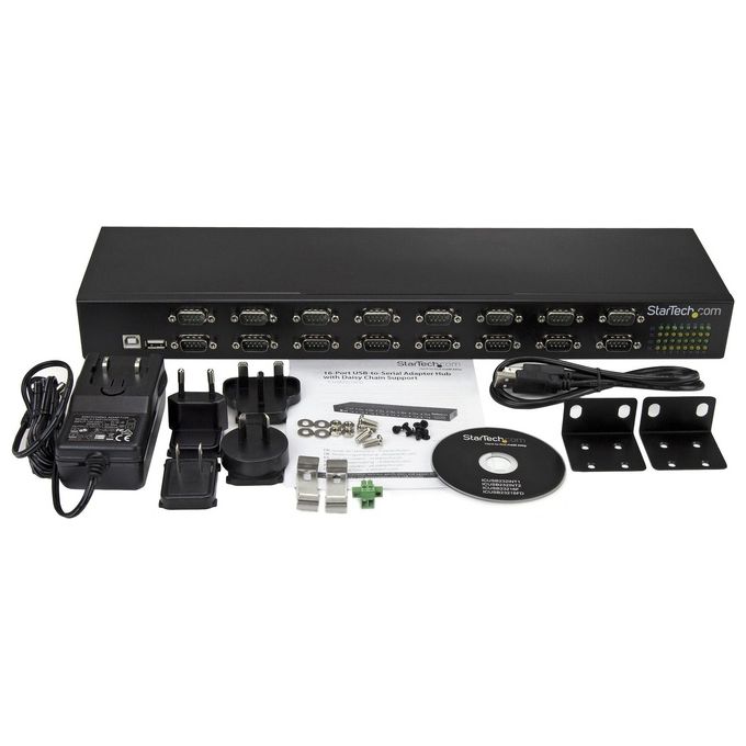 Startech Hub Seriale RS232 a 16 Porte Adattatore Usb a DB9 RS232 16x Montabile a Rack