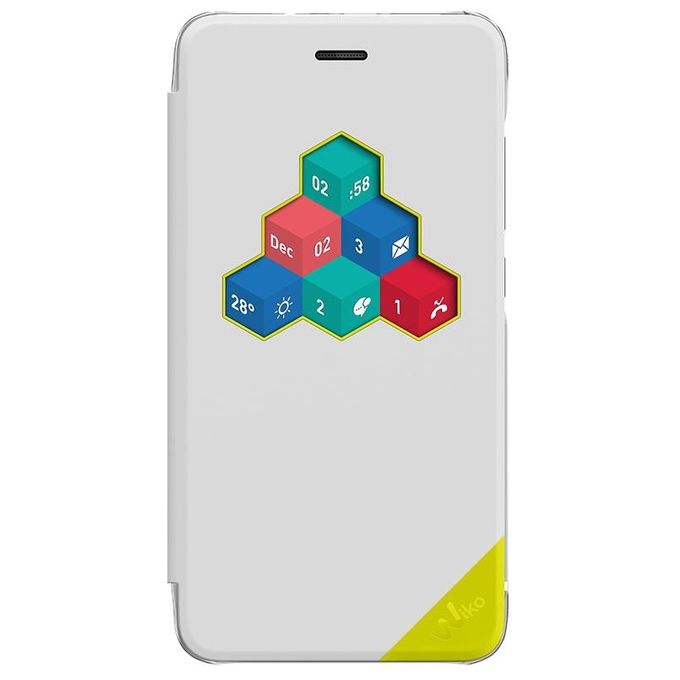 Wiko WiCube Custodia con Finestra Interattiva per Wiko Bleen Lenny 3 Bianco