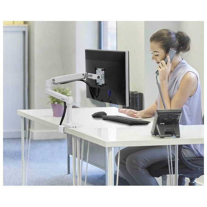 Ergotron LX Desk Monitor Arm Kit Montaggio per Display Lcd Dimensione Schermo fino a 34'' Alluminio Bianco