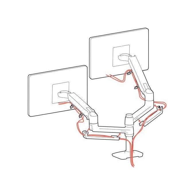 Ergotron LX Dual Kit Montaggio Morsetto per 2 Display Lcd Fino a 24'' in Alluminio