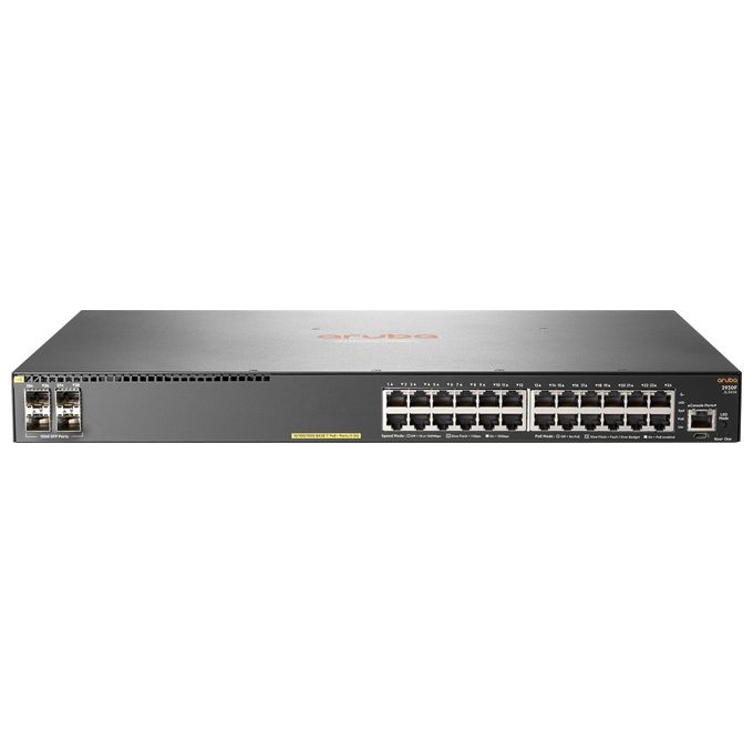 HP Aruba 2930F 24G PoE+ 4SFP Switch L3 gestito 24 x 10-100-1000 (PoE+) + 4 x Gigabit SFP (uplink) montabile su rack PoE+