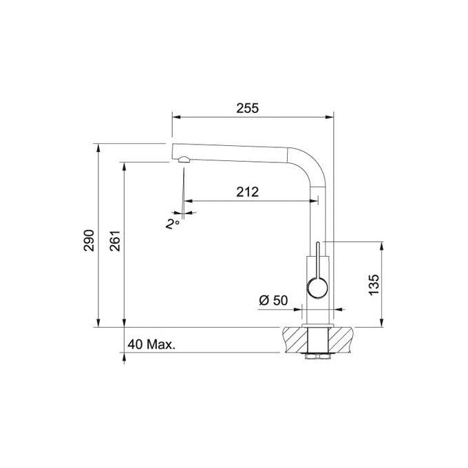 Franke Neptune Evo Miscelatore monocomando con canna girevole 360° Cromato-bianco 115.0373.929