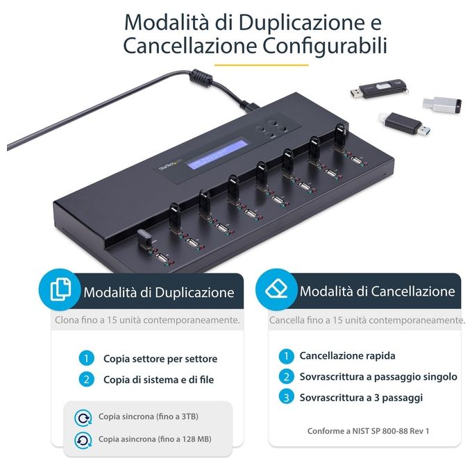 Startech Duplicatore ed Eraser Autonomo per Unita' di Memoria Flash 1:15 Usb Flash