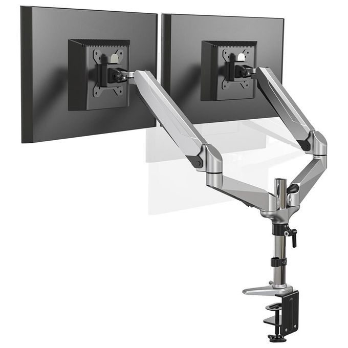Digitus DA90353 Supporto da Tavolo per Due Schermi Led-Lcd con Molla a Gas