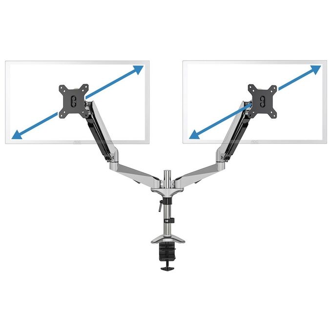Digitus DA90353 Supporto da Tavolo per Due Schermi Led-Lcd con Molla a Gas
