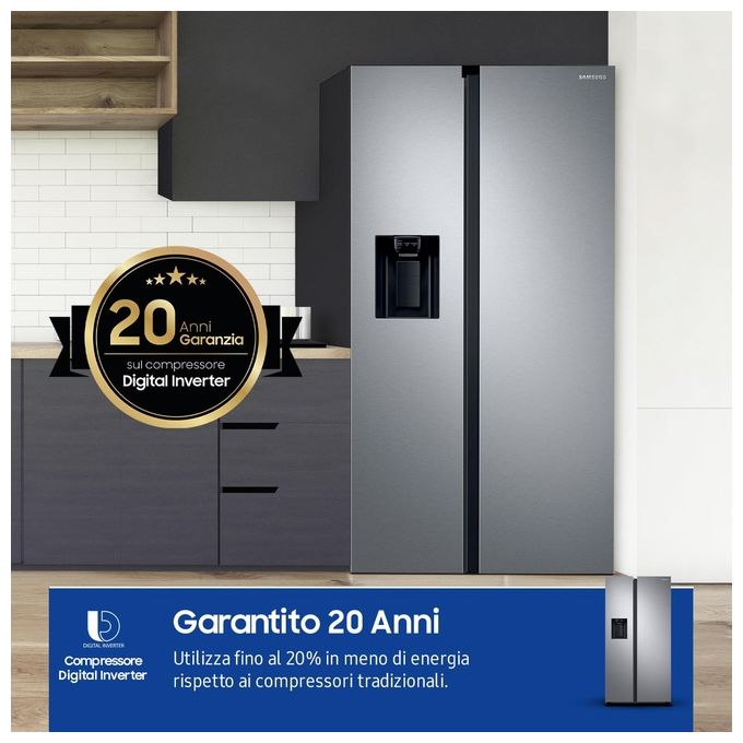 Samsung RS68A854CSL Frigorifero Side-by-Side Incasso-Libero 634 Litri Classe Energetica C Acciaio Inossidabile