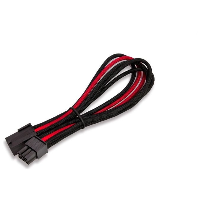 ITek ITCPIDE6BR Cavo Prolunga Sleevato PCIe 6Pin Femmina a 6Pin Maschio 250mm Nero-Rosso