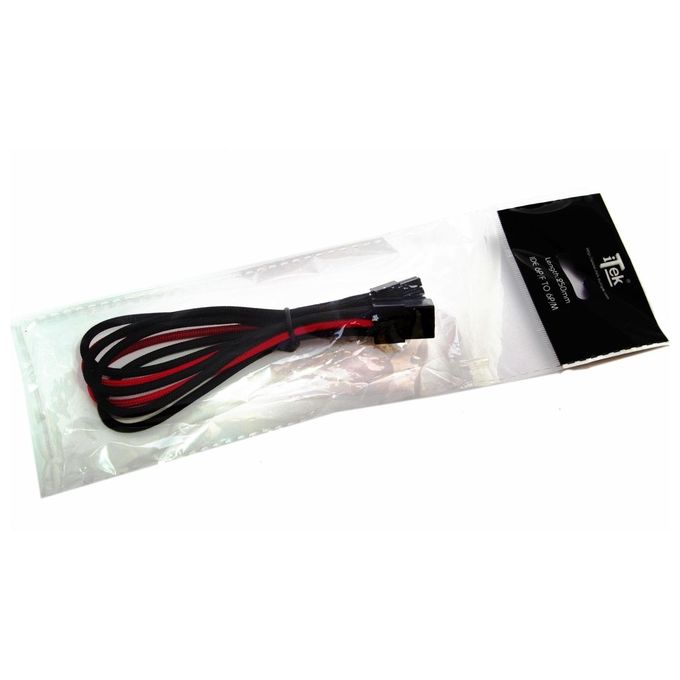 ITek ITCPIDE6BR Cavo Prolunga Sleevato PCIe 6Pin Femmina a 6Pin Maschio 250mm Nero-Rosso