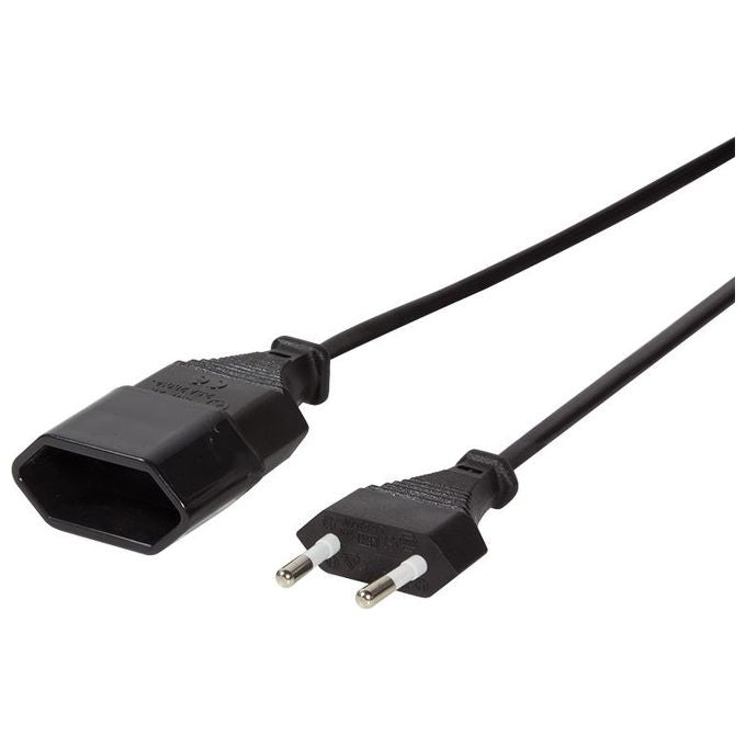 Link Cavo Prolunga Alimentazione Euro C7 Maschio-Femmina Nero 2mt