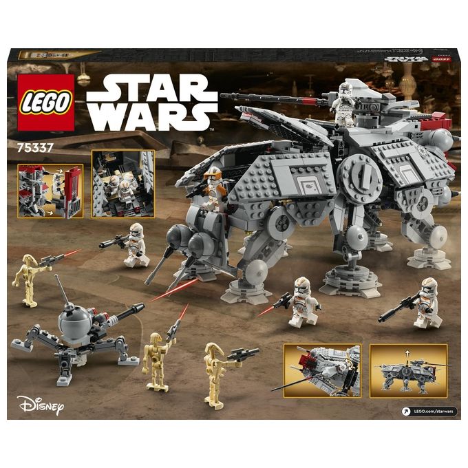 LEGO Star Wars 75337 Walker AT-TE, Modellino da Costruire, Gambe Snodabili, Cloni Soldato, Droidi da Battaglia e Droide Ragno