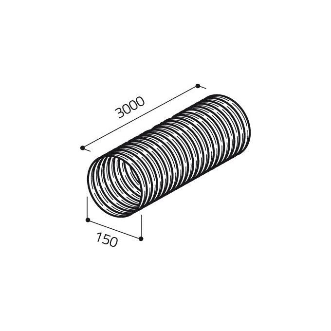 Elica 1052AD Tubo tondo flessibile l.3000 ø 150 mm alluminio