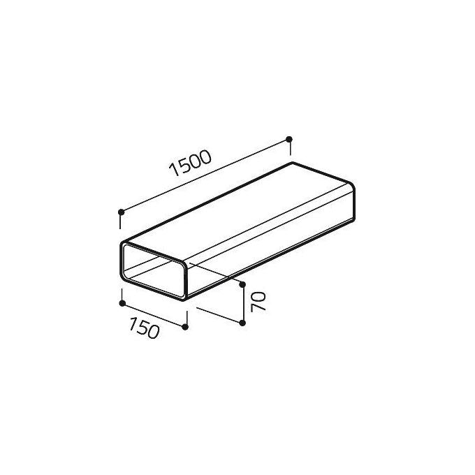 Elica 1052B Tubo Rettangolare 1500mm