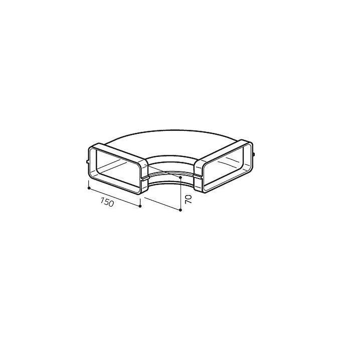 Elica 1052E Curva Rettangolare Orrizontale