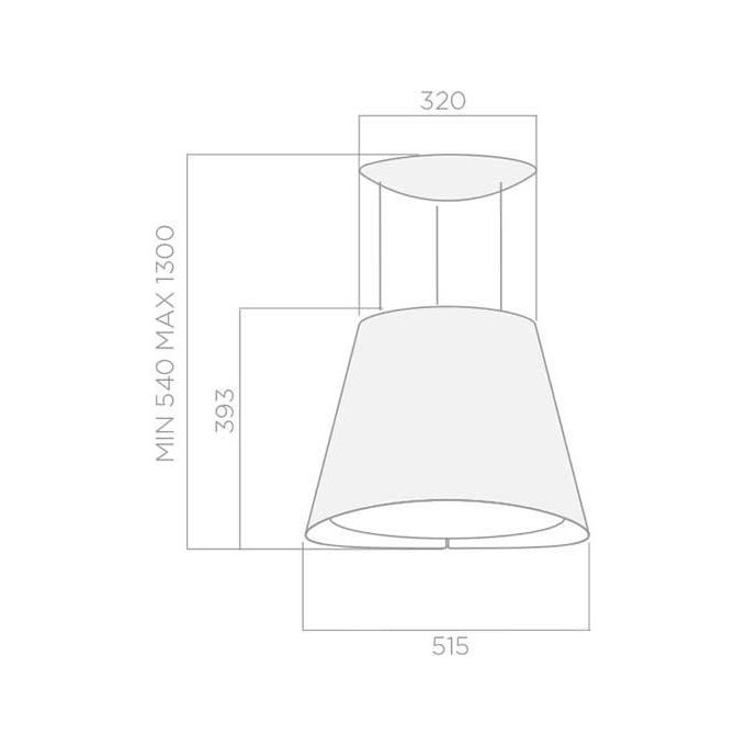 Elica PRF0119940A EASY UX WH-F-50 Cappa a Isola Classe energetica A 3 Velocita' Filtrante Illuminazione LED 50 cm Bianco